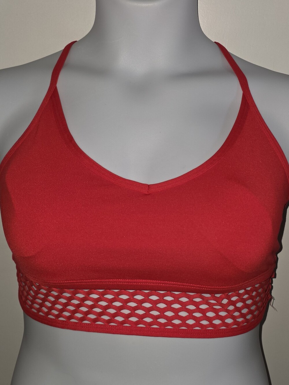 Victoria's Secret Red Seamless Sports Bralette with Lattice Band